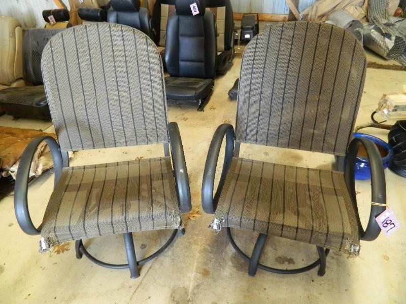 lot 187 image: Pair of Swivel Lawn Chairs. Please ...