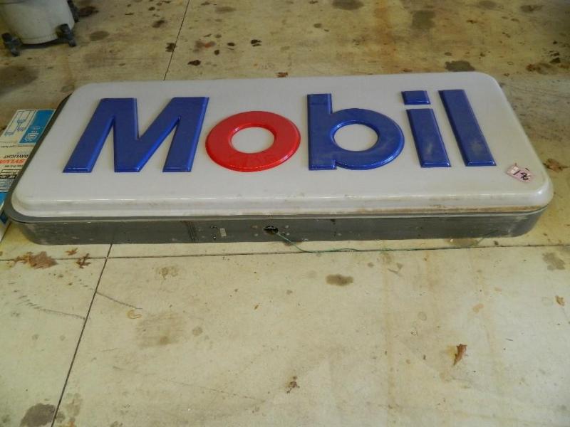 lot 196 image: Mobil Sign (38" x 88") Si...