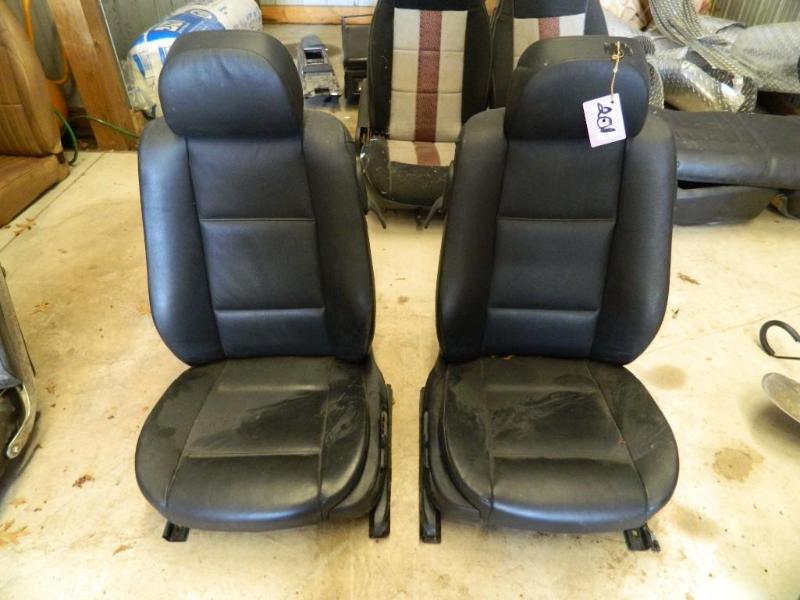 lot 201 image: Pair of Black Leather Bucket Seats ...