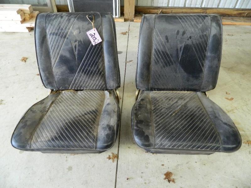 lot 202 image: Pair of Black Leather Bucket Seats ...