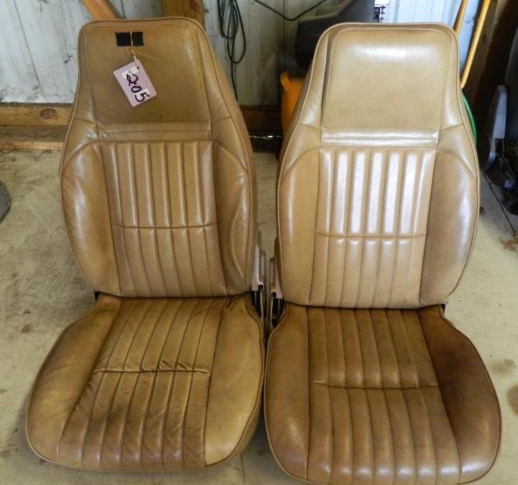 lot 205 image: Pair of Brown Vinyl Seats for a &qu...