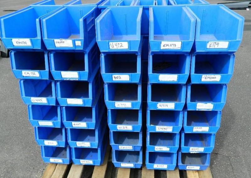 lot 36 image: Lot of (60) Blue Stack-able 3M Akro...