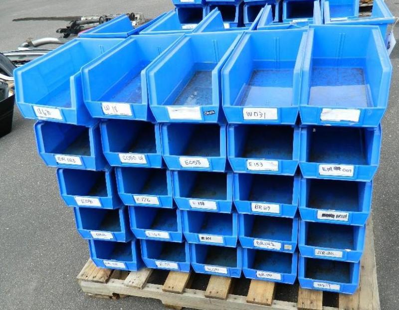 lot 37 image: Lot of (50) Blue Stack-able 3M Akro...