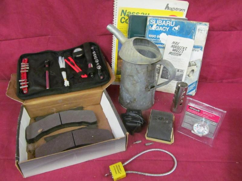 Vintage Oil Can, Brake Pads, Sander...