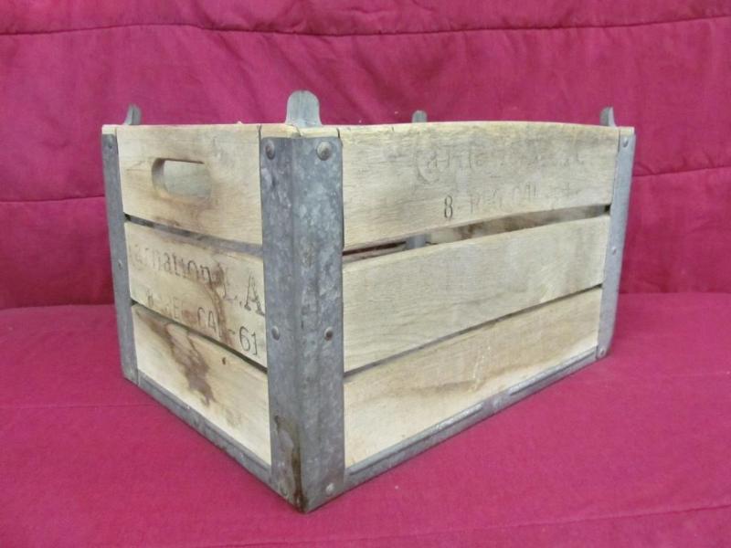 Wood Box, Carnation with Galvanized...