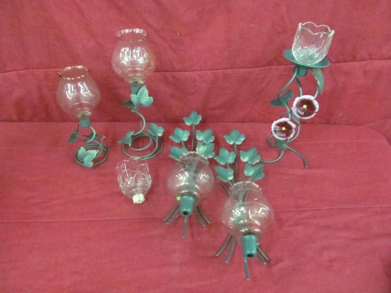 Crystal Votives and Ivy Wall Decor,...