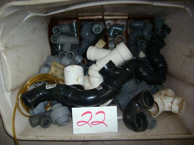 Bin of misc pipe fittings...