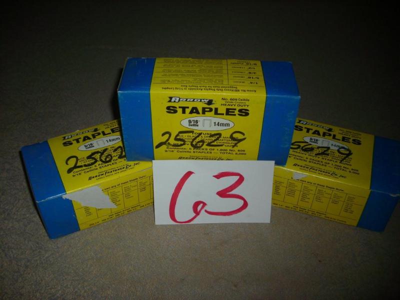 3 boxes of staples, 5000 per box, 9...