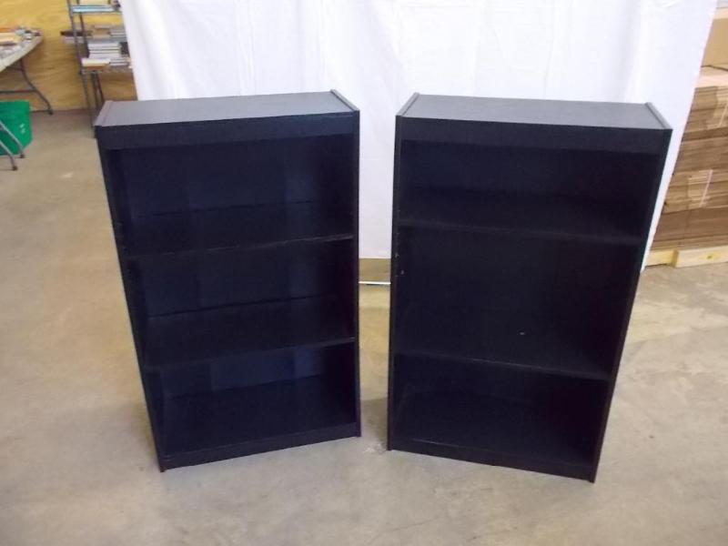 2 black book cases with adjustable ...