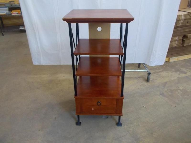Steel frame media center with 4 she...