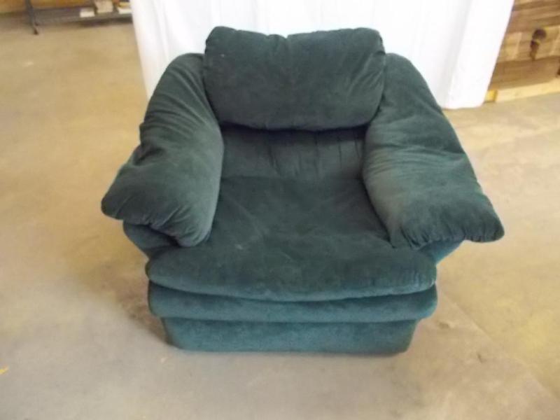 Overstuffed lounge chair.&nbsp Dra...