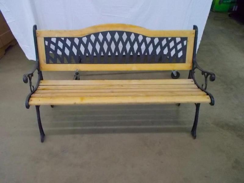 Decorative bench with steel frame a...