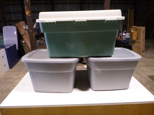 3 Totes with Lids...