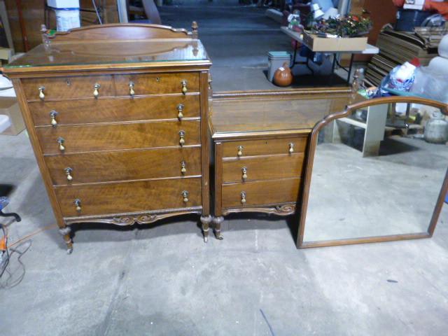 2 Vintage Dressers with Mirror...