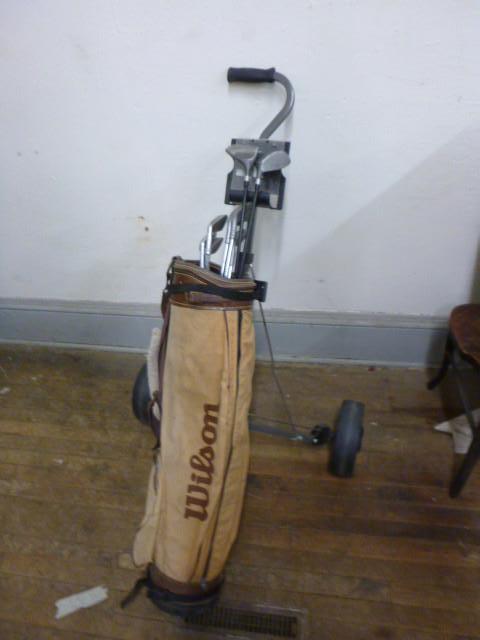 Golf Bag with Cart and 2 Drivers an...