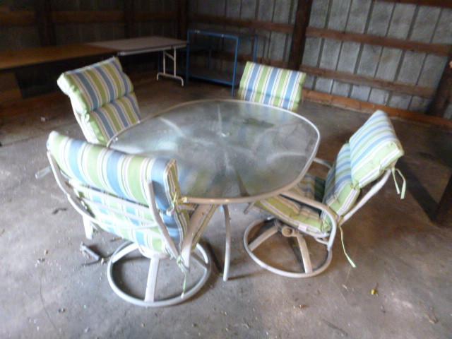 Patio Table with 5 Cushioned Swivel...