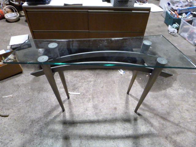 Metal with Glass Top Hall Table...