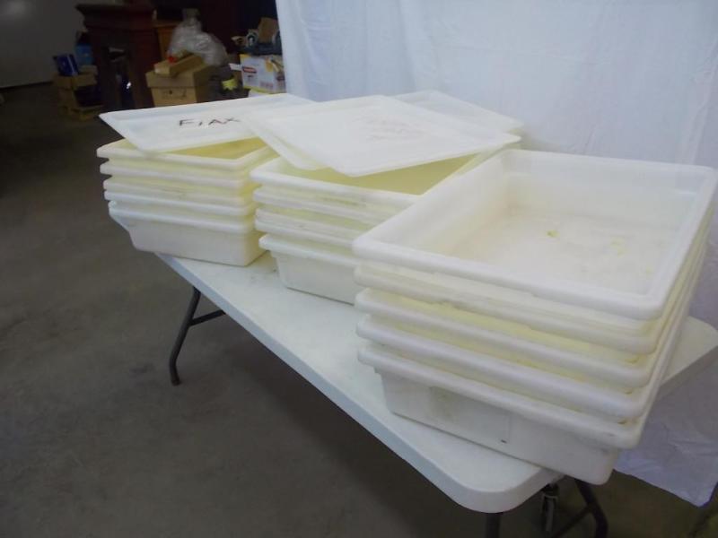 15 heavy plastic tubs and 3 lids. N...