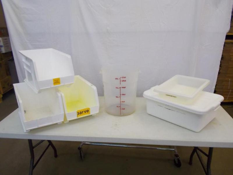 3 large white plastic bins (11 x 18...