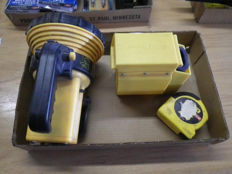 flashlight and tape measure...