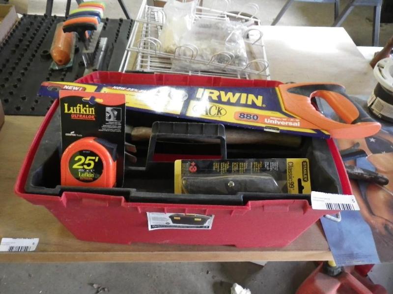 Tool box with new tools, saw, hamme...