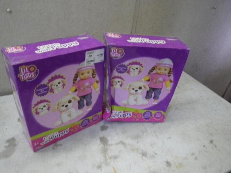lot 108 image: 2 Lil TOTs with puppy...