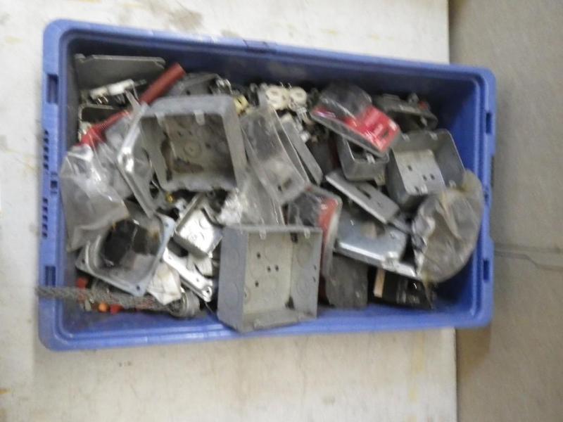 lot 79 image: tote of electrical supplies...