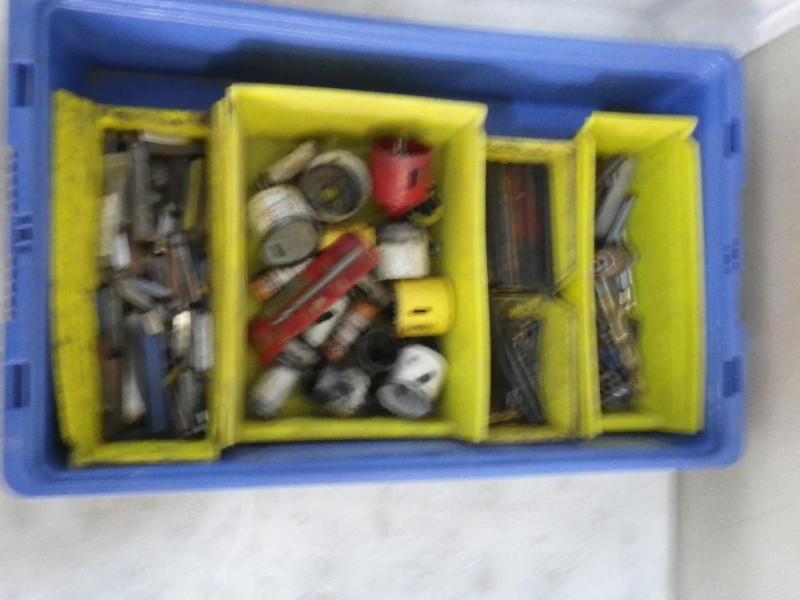 lot 80 image: tote of bits and hole saws...