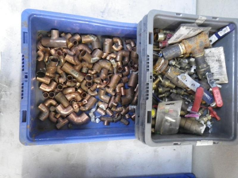 lot 82 image: tote of copper fittings...