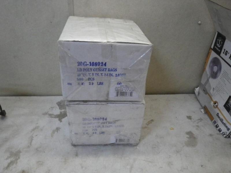 lot 92 image: 2 boxes of new plastic bags, 10&quo...