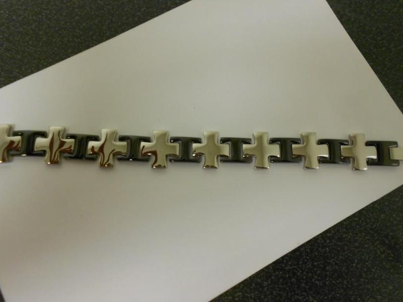 Mens stainless steel Cross Bracele...