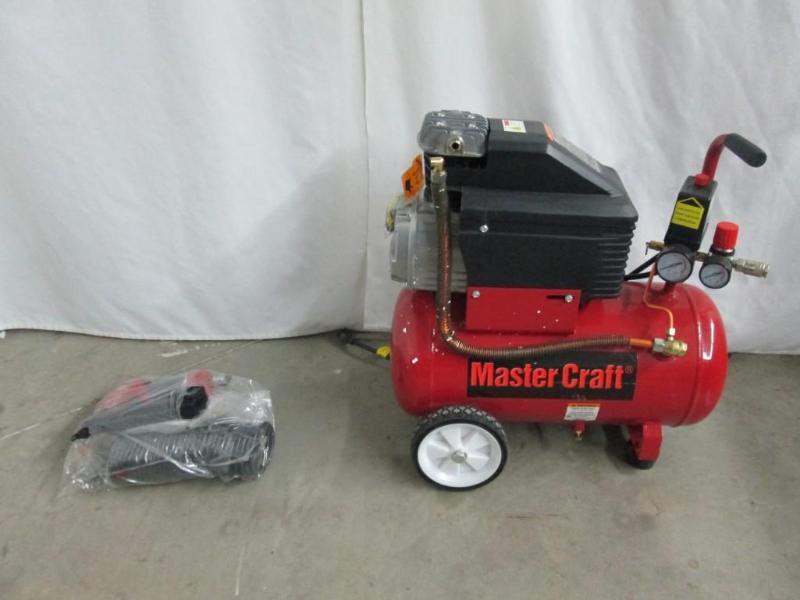 lot 2 image: 6 Gallon Air Compressor w Nailer