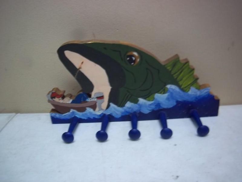 lot 111 image: Crafted Fish Hat Hanger - Some Mark...