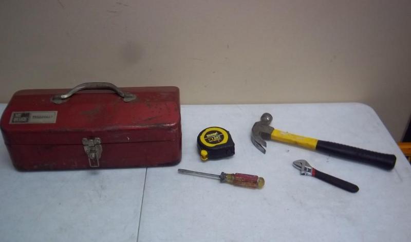 lot 175 image: Tool Box And Some Tools - Some Wear...