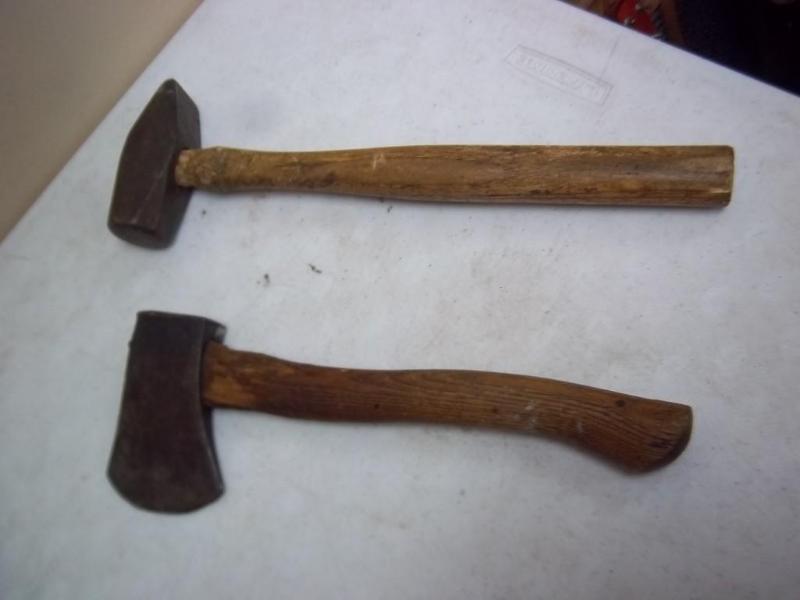lot 20 image: Pair Of Vintage Wood Handled Tools...