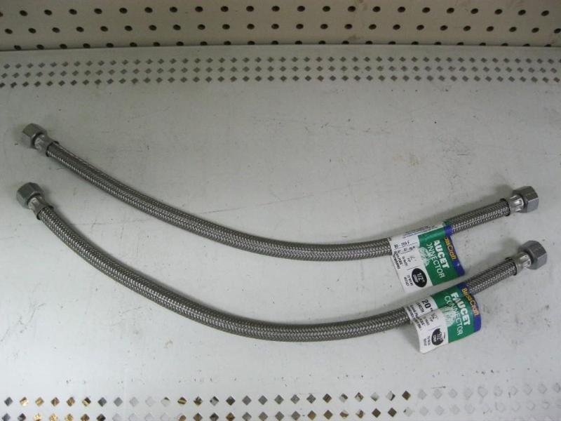 lot 207 image: Pair Of New 20" Faucet Connect...