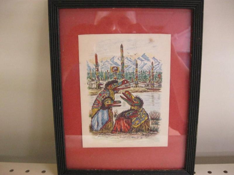 lot 220 image: Vintage Masked Cannibal Dance Litho...