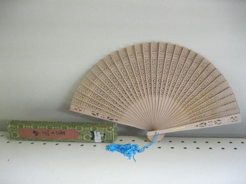lot 221 image: Vintage Sandalwood Fan From Guilin ...