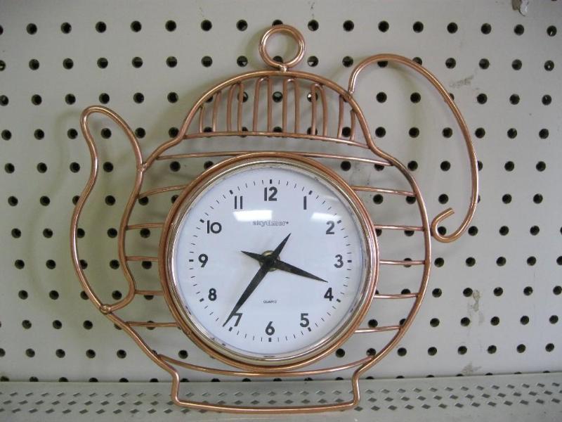 lot 231 image: Copper Wire Tea Kettle Clock...
