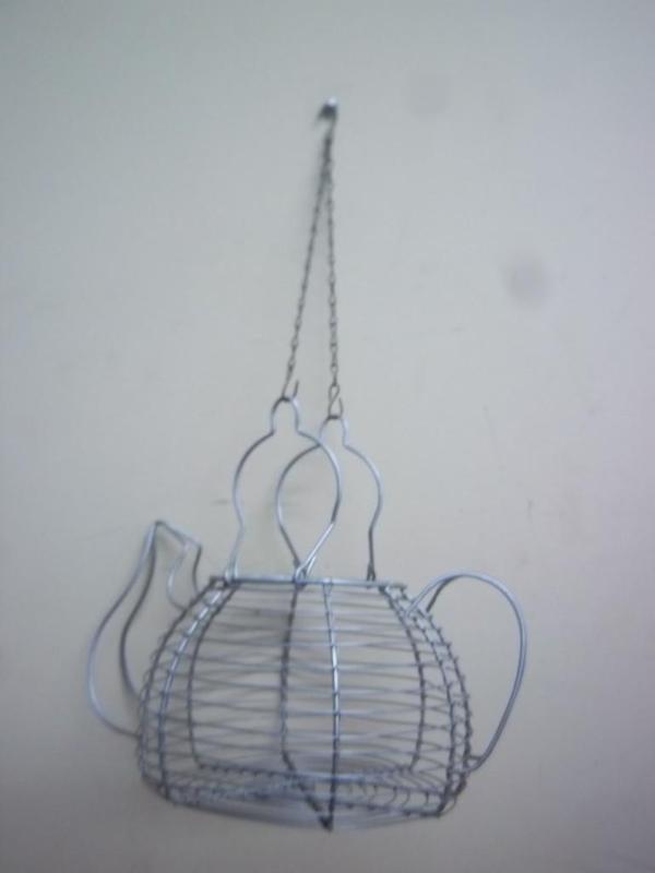lot 87 image: Metal Wire Kettle Basket...