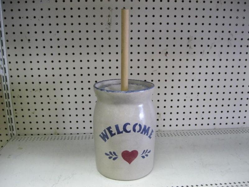 lot 93 image: Small Decor Butter Churn Pot...