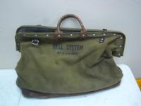 バッグ VINTAGE COAL BAG BELL SYSTEM VINTAGE BELL SYSTEMS LINEMAN'S LEATHER and CANVAS TOOL BAG