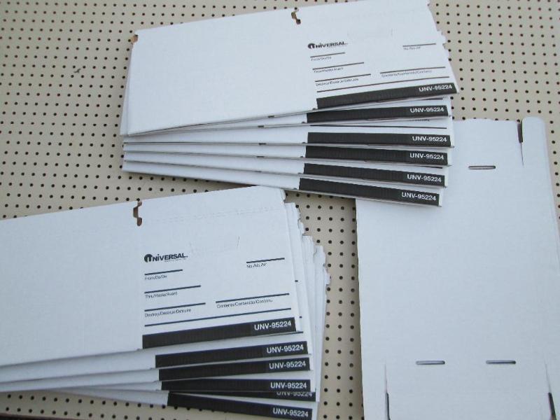 12 bankers boxes, with lids...