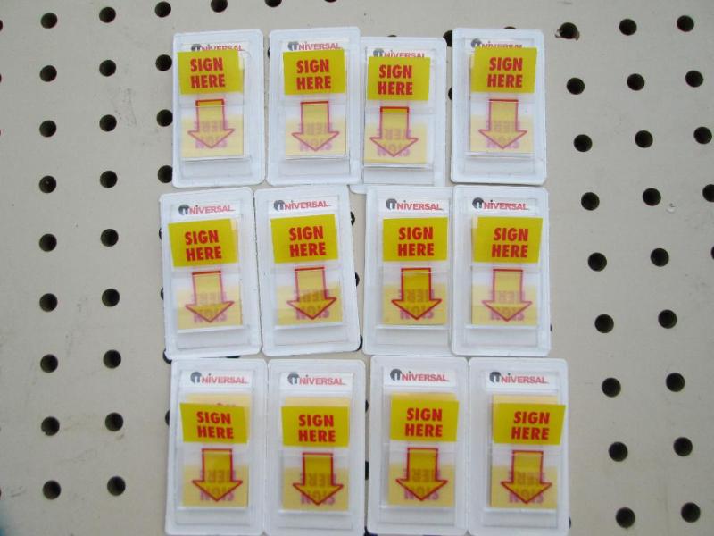 Lot of 12 sign here tab packs, post...