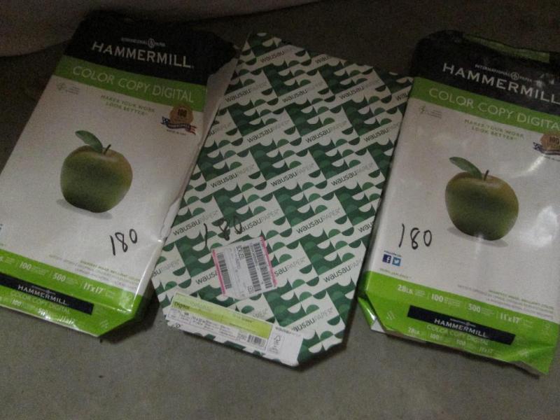 2 reams white and 1 Terra green rea...