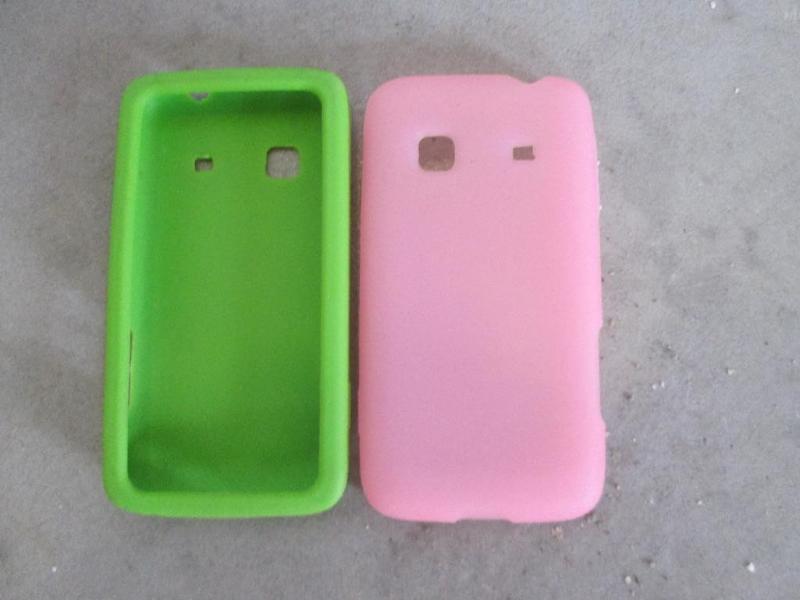 Pink and green cell phone covers...