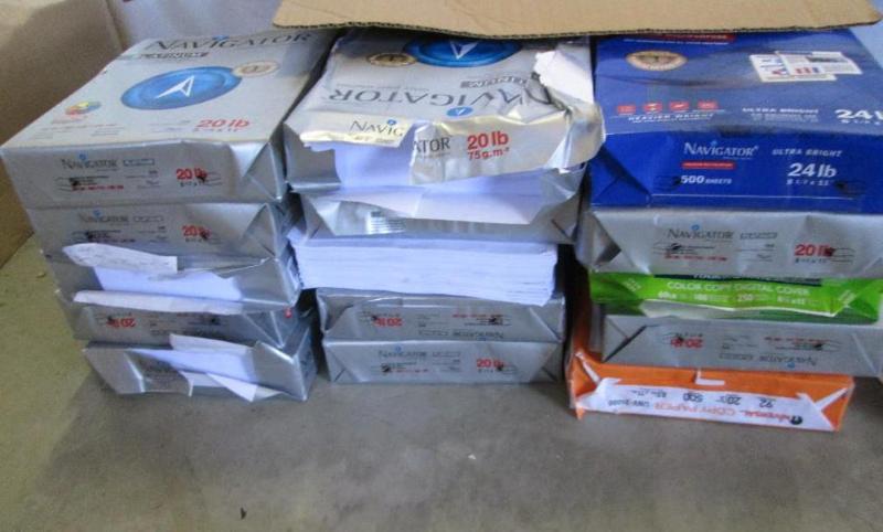 Lot of 15 damaged reams of assorted...
