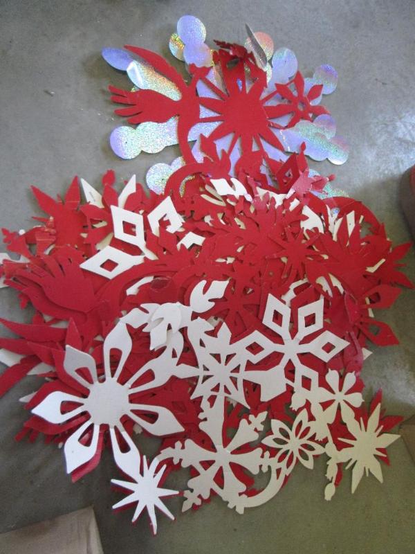 Lot of cardboard decorations, would...