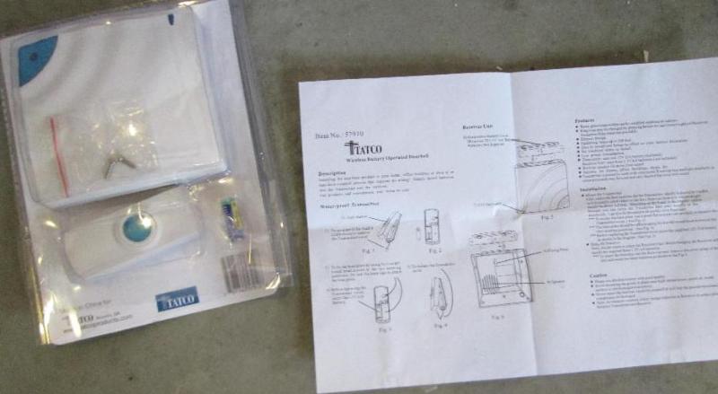 Tatco wireless doorbell...