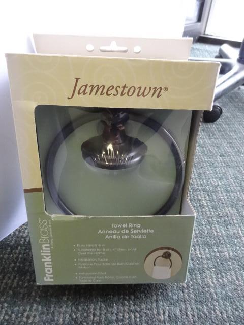 lot 54 image: Jamestown Franklin Brass Towel Ring...
